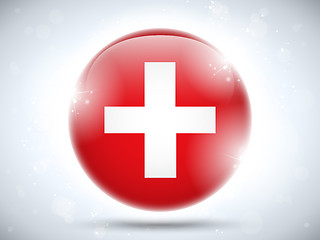 Image showing Switzerland Flag Glossy Button