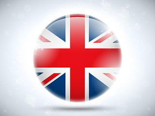 Image showing United Kingdom Flag Glossy Button