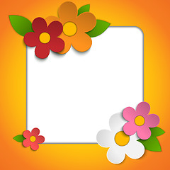 Image showing Beautiful Spring Flowers Orange Background 