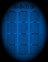 Image showing abstract modern calendar for 2013 on blue