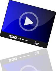 Image showing Media player set with play button on abstract background