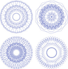 Image showing Set of guilloche element for certificate, money design