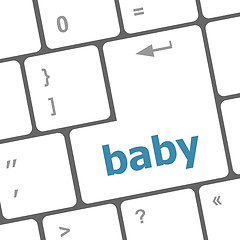 Image showing Keyboard with baby word on computer button