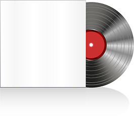 Image showing Black vinyl disc with cover