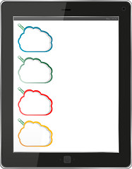 Image showing Cloud-computing connection on the digital tablet pc