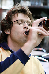 Image showing Drinking beer