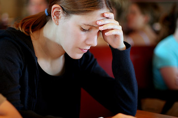 Image showing Girl studying