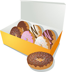 Image showing Donuts in a box