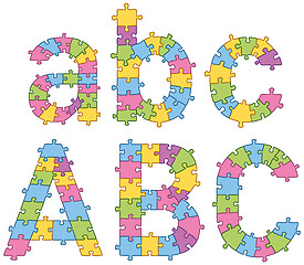 Image showing Puzzle Jigsaw Alphabet Letters