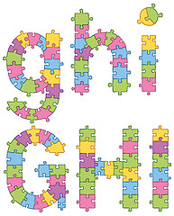 Image showing Puzzle Jigsaw Alphabet Letters