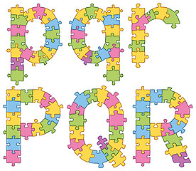 Image showing Puzzle Jigsaw Alphabet Letters