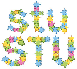 Image showing Puzzle Jigsaw Alphabet Letters