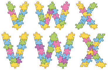 Image showing Puzzle Jigsaw Alphabet Letters