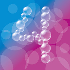 Image showing Transparent Bubbles Alphabet 30