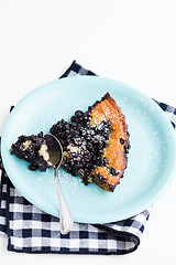 Image showing Blueberry pie slice