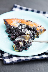 Image showing Blueberry pie slice