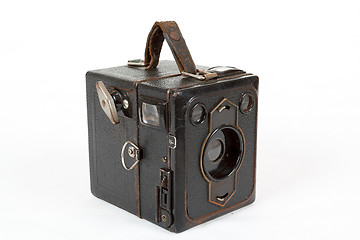 Image showing very old vintage camera on white background