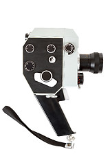 Image showing Old 8mm movie camera on white