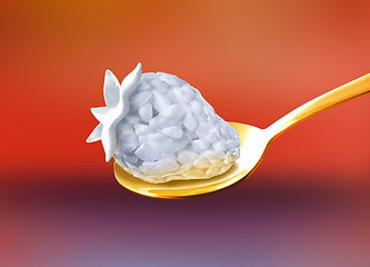 Image showing curd and spoon
