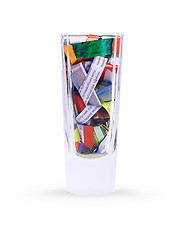Image showing glass with paper scraps