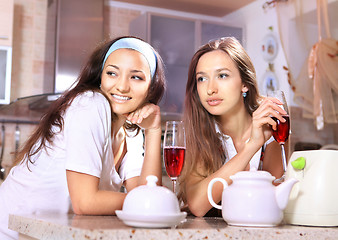 Image showing Happy women on kitchen