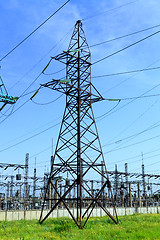 Image showing High tension power line