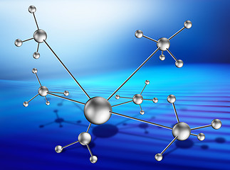 Image showing molecular lattice on art background