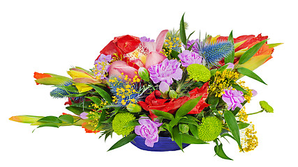 Image showing Floral bouquet of orchids, gladioluses and carnation arrangement