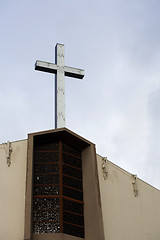 Image showing Cross Against Gray Sky
