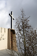 Image showing Cross, Trees, and Sky