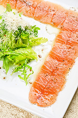 Image showing Fish Carpaccio with salad