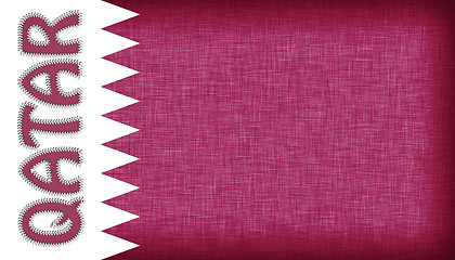 Image showing Flag of Qatar stitched with letters