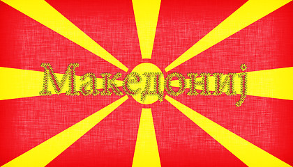 Image showing Flag of Macedonia stitched with letters