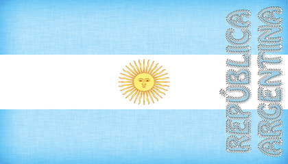 Image showing Flag of Argentina stitched with letters