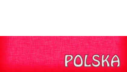 Image showing Flag of Poland stitched with letters