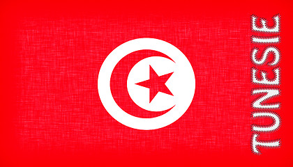 Image showing Flag of Tunesia stitched with letters