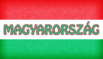 Image showing Flag of Hungary stitched with letters