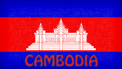 Image showing Flag of Cambodia stitched with letters