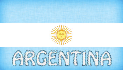 Image showing Flag of Argentina stitched with letters