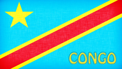 Image showing Flag of Congo stitched with letters