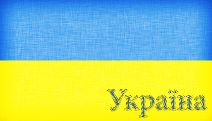 Image showing Flag of Ukraine stitched with letters