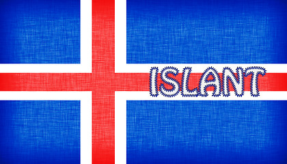 Image showing Flag of Iceland stitched with letters