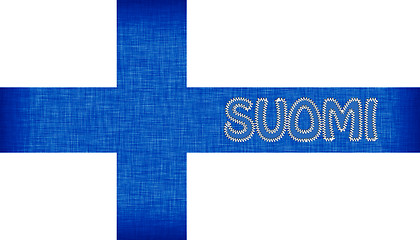 Image showing Flag of Finland stitched with letters