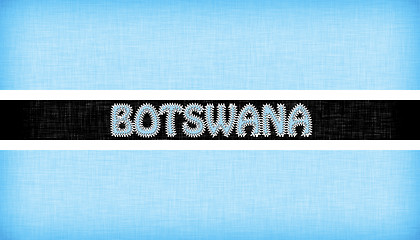 Image showing Flag of Botswana stitched with letters