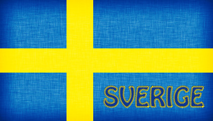 Image showing Flag of Sweden stitched with letters