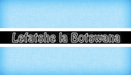 Image showing Flag of Botswana stitched with letters