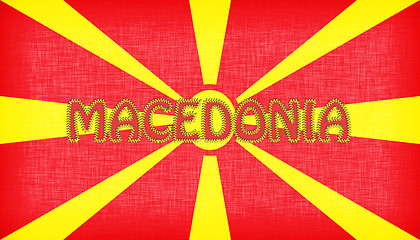 Image showing Flag of Macedonia stitched with letters