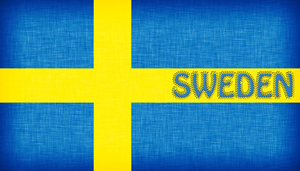 Image showing Flag of Sweden stitched with letters