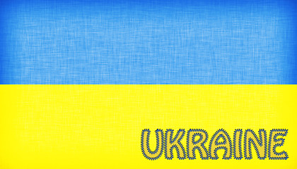 Image showing Flag of Ukraine stitched with letters