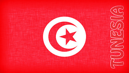 Image showing Flag of Tunesia stitched with letters